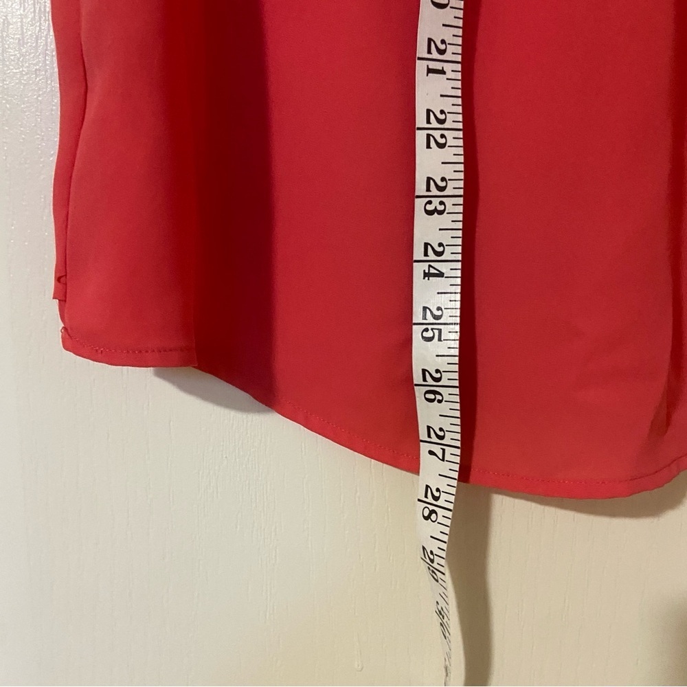 Pleione Coral Sleeveless Blouse with Cut-Out Design - Picture 7 of 9